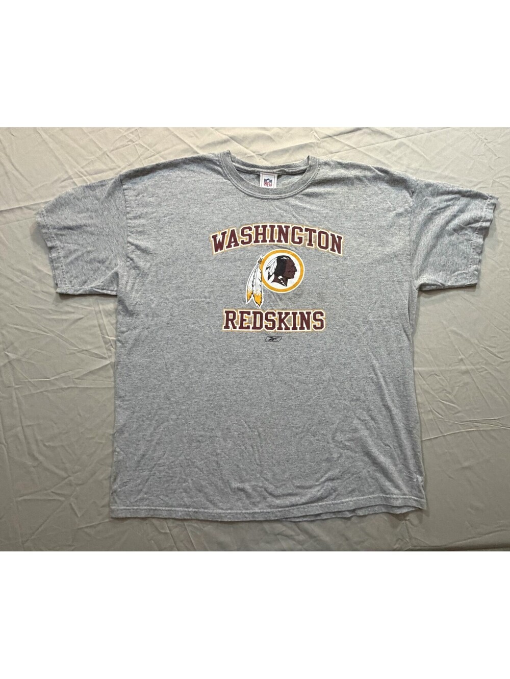 Washington Redskins T Shirt Mens XL Reebok NFL Gray Vintage Logo Football